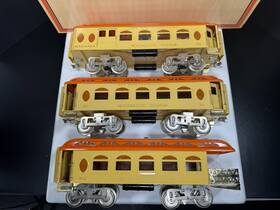 11-40057 Mth Lionel By Std Gauge Tinplate Cream And Orange Passenger 3-car Set Ln