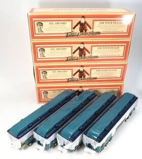 11-40127 Mth Lionel Brass Trim 2-tone Blue 4 Car Passenger Set O Gauge