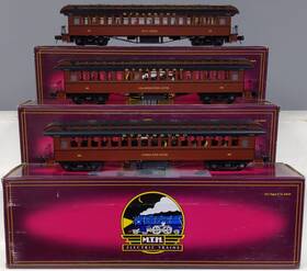 20-62015 Mth O Strasburg Premier 64ft Woodsided Passenger Car Set Of 3 Ex