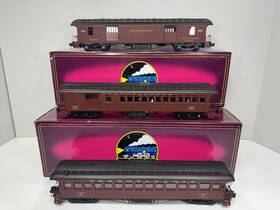 20-62024 Mth Pennsylvania Prr 64ft Woodsided Passenger 3-car Set Ex