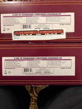 20-64169 Mth Two L/n M.t.h. Norfolk Southern 2-car. Coach/diner Pass. Sets Both #s