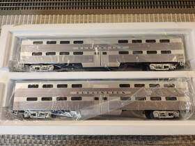 20-64255 Mth Burlington O Scale Premier 2-car Bi-level Passenger Set New