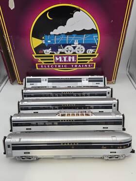 20-65272 Mth Wabash 70ft Streamlined 5-car Passenger Set Ribbed Video - O Gauge