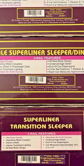 20-6542 Mth 20-6541/ 206541/ Nib 5 Car Amtrak- Stripe 70 Abs Superliner Phase Iv Paint Bundle 20-6542 Mth 20-6541/ 206541/ Nib 5 Car Amtrak- Stripe 70 Abs Superliner Phase Iv Paint Bundle