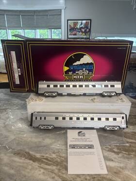 20-66040 Mth 20-66136 Premier O Santa Fe 70 Sleeper/diner Ribbed Passenger Set Nos Look