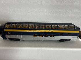 20-67007 Mth Chesapeake And Ohio 60ft Full Vista Dome Pass. Car - City Of Midland 20-67007 Mth Chesapeake And Ohio 60ft Full Vista Dome Pass. Car - City Of Midland