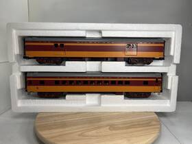 20-69100 Mth O Scale 2 Car 70ft Milwaukee Road Streamlined Baggage Coach Passenger Set