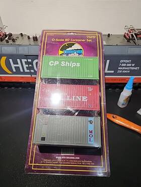 20-95037 Mth Electric Trains 20ft Shipping Container Set Of 3 O-27 Scale Rail Accessories