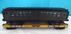 20-98589 Mth Trailer Train Flat Car Jttx #941420 With Lo-v Green Subway #4750