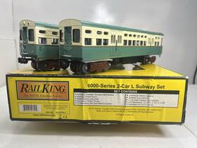 30-20518-3 Mth Rail King O Scale Cta Green 6000 Series Subway 2 Car L Set Non-powered