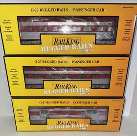 30-4114a Mth 4114b 4114c Rail King O Gauge 30-4114a/b/c Taxes Special Streamlined Cars Ob