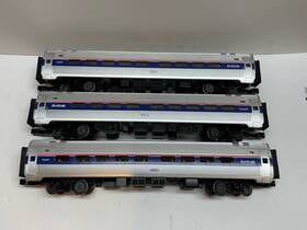 30-4246-b Mth O Scale Lot Of 3 Amtrak Amfleet I Ph4 Iv Coach Cars Lighted Commuter Train
