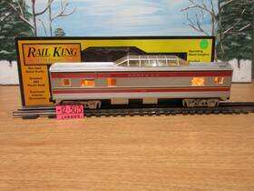 30-6103-4 Mth Rail King Santa Fe Streamlined Vista Dome Passenger Car O.b