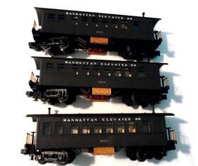 30-6409 Mth Custom Overton 3-car Pass Coach Set Manhattan Elevated #1200 1204 1206
