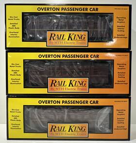 Mth 30-6421 3 Rail King Pennsylvania Overton Coach Cars O Gauge Prr