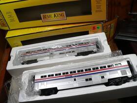 30-6535 Mth A B O Gauge Amtrak Superliner Cars Coach 34022 Lounge 31019 Ln