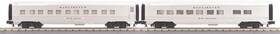 30-67114 Mth O Gauge Burlington 60ft Streamlined Abs Sleeper/diner Car Set Ln/box