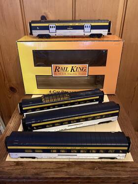 30-67687 Mth Railking Chesapeake And Ohio 4-car 60 Dome Baggage Passenger C-8 O Scale