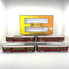 30-68200 Mth Railking Christmas Exp. Led Lighted 4-car 60 Passenger Set Used O
