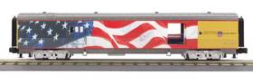 30-68224 Mth Railking O 60ft Streamlined Bush Funeral Baggage Car Up Flag - New