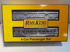 30-68240 Mth Railking Santa Fe 4-car 60 Streamlined Passenger Set. O Gauge. Nib