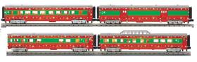 30-68266 Mth O Gauge Railking Christmas 4-car 60 Streamlined Passenger Set Leds 30-68266 Mth O Gauge Railking Christmas 4-car 60 Streamlined Passenger Set Leds