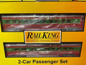 30-68268 Mth Christmas 2-car 60 Streamlined Sleeper/diner With Led Lights - New