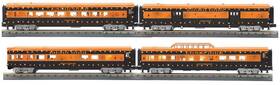 30-68282 Mth Railking Halloween 4-car 60 Streamlined Passenger Set With Leds -new