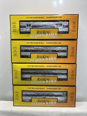 33-6047 Mth Railking Amtrak 4-car 027 Streamlined Passenger Set New
