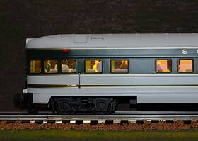 Mth 658081037233 Southern 70ft Streamlined Passenger Car Set Of 7 -led Constant Lighting Added