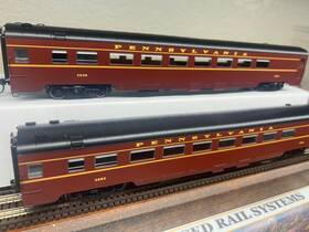 80-60009 Mth Pennsylvania Parlor Passenger 2 Car Set - Leds Interiors Ho Scale New Oop