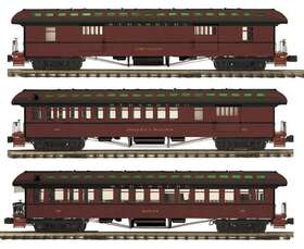 20-62093 Mth Premier O Strasburg 64ft Woodside Passenger Car 3-car Add-on Set New