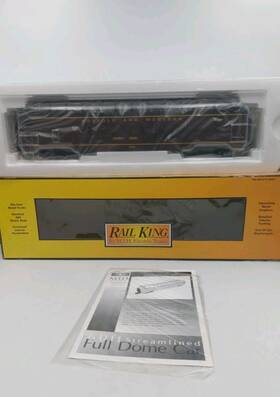 30-67064 Mth Rail King Norfolk And Western Streamlined Vista Dome Car With Box Read