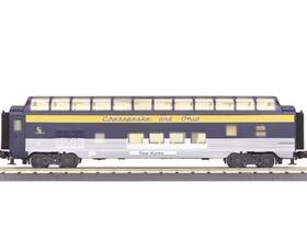 30-6765 Mth Rail King Chesapeake And Ohio 60 Streamlined Vista Dome Car O-gauge