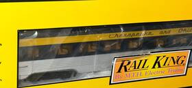 30-67897 Mth Rail King Chesapeake And Ohio 60 Streamlined Coach Car #1619 C&o O