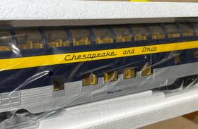 30-67898 Mth Rail King Chesapeake And Ohio 60 Streamlined Passenger Dome Car C&o