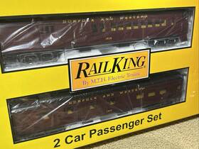 30-69222 Mth Rail King Norfolk And Western 60 Madison Passenger 2-car Set O-gauge