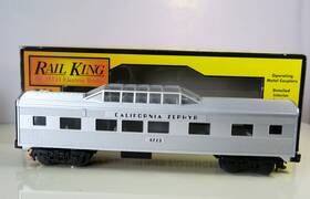 Rk-6052 Mth Railking Rk-4962 Rail King O-27 California Zephyr Streamlined Vista Dome Car 4723