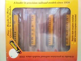 89442 N Mdc Roundhouse 50foot Overland V&t 4-car Pass Set New In Box