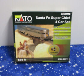 106-6001 N Scale Kato #106-6001 Atsf Santa Fe Super Chief 4-car Passenger Set A