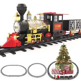 Toytrn906 No Classic Christmas Holiday Train Set With Real Smoke Lights And Sounds