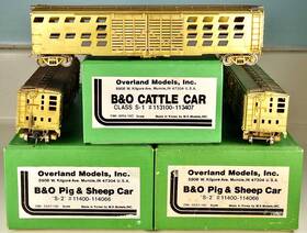 Omi-3056 Omi Omi-3056/3057 Ho Brass Baltimore And Ohio 1 S-1 Cattle Car 2 S-2 Pig/sheep 219 Each