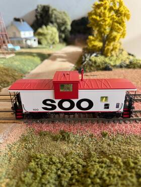 Omi-4253.1 Overland Models Ho Brass Soo Line W-v Caboose #100. F/p Lights. Iob