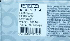 Bahnpost9 Piko 53280 53324 Drg Postal Van Era 2b German Railroad