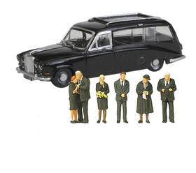 Pr10521 Preiser Nds002 Oxford 1/87 Ho Daimler Ds420 Hearse Station Wagon 6 Funeral Attendees