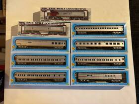 31688 Proto 1000 Ihc Ho Erie Built Locomotive At&sf Heavy Weight Passenger Cars