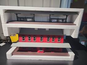 30-9014 Rail King By Mth Electric Trains O Scale Train Lights Passenger Station Set