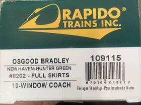 109115 Rapido Ho Osgood Bradley New Haven #8202 Full Skirts 10 Window Coach