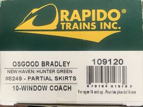 109120 Rapido Ho Osgood Bradley New Haven #8249 Partial Skirt 10 Window Coach