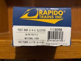113098 Rapido 113093 Ho Postwar 6-4-6 Sleeper Union Pacific Inch National Border New 113098 Rapido 113093 Ho Postwar 6-4-6 Sleeper Union Pacific Inch National Border New
